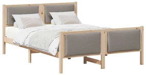 vidaXL Σκελετός Κρεβατιού με κεφαλάρι Taupe 150 x 200 cm ύφασμα