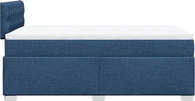 vidaXL Κρεβάτι Boxspring με Στρώμα Μπλε 120x190 εκ. Υφασμάτινο