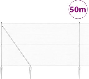 vidaXL Στύλος Περιφράξεων Ασημί 50 x 1,5 μ (25 x 25 mm δίχτυ) Ατσάλι