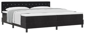 vidaXL κρεβάτι box spring  με στρώμα Μαύρο 200x200 εκ Βελούδο