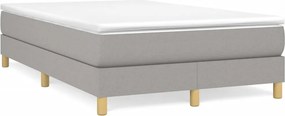 vidaXL Κρεβάτι Boxspring με Στρώμα Ανοιχτό Γκρι 120x190 εκ. Υφασμάτινο