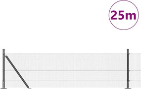 vidaXL Στύλος Περιφράξεων Ασημί 25 x 0,4 μ (12 x 12 mm δικτύωση)