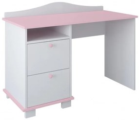 Γραφείο  Classic με 2 Συρτάρια  White + Pink  120x53x86cm  BC20037  BabyCute