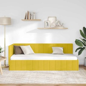 vidaXL Κρεβάτι Γωνίας με κεφαλάρι Κίτρινο 80 x 200 cm Βελούδο
