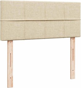vidaXL Κρεβάτι Boxspring με Στρώμα Κρεμ 120x200 εκ. Υφασμάτινο