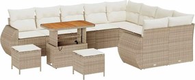 vidaXL Σετ Καναπέ Κήπου 12 pcs Μπεζ συνθετικό ρατάν