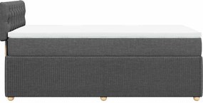 vidaXL Κρεβάτι Boxspring με Στρώμα Σκούρο Γκρι 80x200 εκ. Υφασμάτινο
