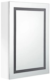 vidaXL Καθρέφτης Μπάνιου με Ντουλάπι &amp; LED Λαμπερό Λευκό 50x13x70 εκ.