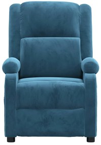 vidaXL Πολυθρόνα Μασάζ Ηλεκτρική Μπλε Βελούδινη