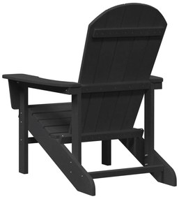 vidaXL Καρέκλα Adirondack  Μαύρη 74x82x91 εκ. HDPE