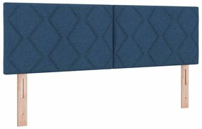 vidaXL Κρεβάτι box spring με στρώμα με στρώμα Μπλε 140 x 200 cm ύφασμα