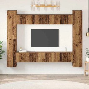 vidaXL Σετ επίπλου τηλεόρασης 10 pcs Παλαιό ξύλο 30.5 x 30 x 90 cm