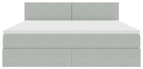 vidaXL Κρεβάτι με αποθηκευτικό χώρο και LED Ανοιχτό γκρι 180 x 200 cm