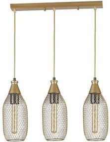 Φωτιστικό Οροφής - Ράγα Rio 941RTN1251 55x12x70cm 3xE27 40W Gold Opviq