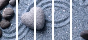 Καρδιά εικόνας 5 μερών από πέτρα σε αμμώδες φόντο - 100x50