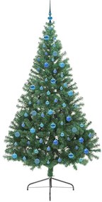 vidaXL Τεχνητό προφωτισμένο Χριστουγεννιάτικο δέντρο Πράσινο 240 cm