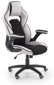 Καρέκλα γραφείου Houston 481, Μαύρο, Γκρι, 115x68x70cm, 18 kg, Με μπράτσα, Με ρόδες, Μηχανισμός καρέκλας: Κλίση | Epipla1.gr