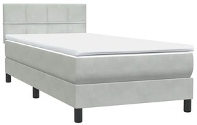 BOX SPRING ΚΡΕΒΑΤΙ ΜΕ ΣΤΡΩΜΑ ΑΝΟΙΧΤΟ ΓΚΡΙ 90X210 CM ΒΕΛΟΥΔΙΝΟ 3316863