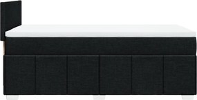 vidaXL Κρεβάτι Boxspring με Στρώμα Μαύρο 80 x 200 εκ. Υφασμάτινο