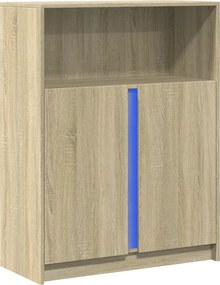 vidaXL Ντουλάπι με Φώτα LED Sonoma Δρυς 77x34x100εκ Επεξεργασμένο Ξύλο