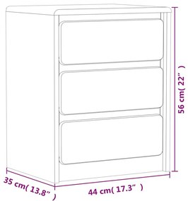 Κομοδίνο SAUDA Χρώμα Δρυός 44x35x56 εκ. Μασίφ Ξύλο Πεύκου - Καφέ