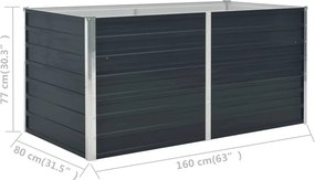 vidaXL Ζαρντινιέρα Ψηλή Ανθρακί 160x80x77 εκ. από Γαλβανισμένο Χάλυβα