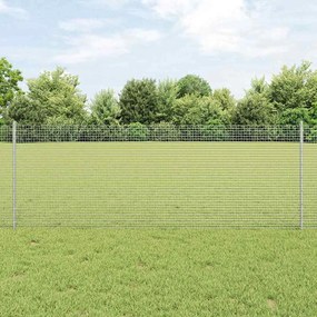 vidaXL Φράχτης με Στήλες. Ασημί 0.8 x 10 m Ατσάλι