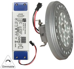 Adeleq Led Λάμπα Αλουμινίου Ar111 13W 230V Ντιμαριζόμενο 30ο Ψυχρό 13-111309