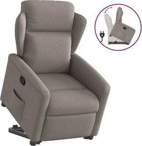 vidaXL Πολυθρόνα Ανακλινόμενη με Ανύψωση Χρώμα Taupe Υφασμάτινη