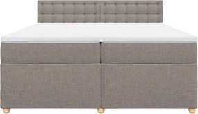 vidaXL Κρεβάτι Boxspring με Στρώμα Taupe 200x200 εκ. Υφασμάτινο