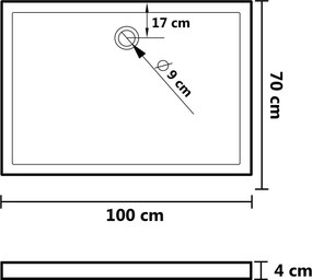 vidaXL Λεκάνες ντους 70 x 100 x 4 cm ABS