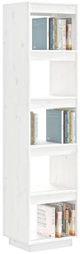 vidaXL Βιβλιοθήκη/Διαχωριστικό Χώρου Λευκό 40x35x167 εκ. Μασίφ Πεύκο