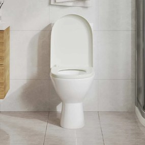 vidaXL Κάλυμμα Λεκάνης με Soft Close &amp; Quick Release Τετράγωνο Λευκό