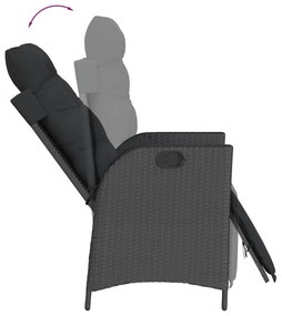 Σετ Τραπεζαρίας Κήπου 9 τεμ Μαύρο από Συνθ. Ρατάν με Μαξιλάρια 3213405