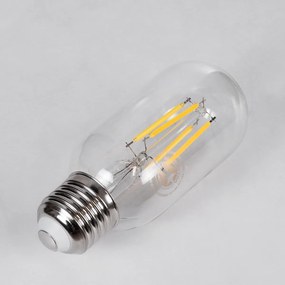 GloboStar® 99057 Λάμπα LED Long Filament E27 T45 Σωλήνας 4W 440lm 360° AC 220-240V IP20 Φ4.5 x Υ11cm Φυσικό Λευκό 4000K με Διάφανο Γυαλί - Dimmable - 3 Years Warranty