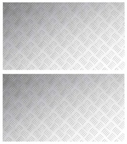 vidaXL Επιφάνειες Καρό 2 pcs Ασημί 90 x 50 cm Αλουμίνιο