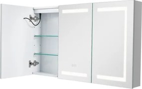 VEVOR Lighted Medicine Cabinet with Tempered Glass Mirror 100x60 cm Wall-Mounted