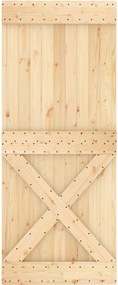 vidaXL Συρόμενη Πόρτα Φυσικό και Λευκό 85 x 210 cm