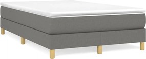 vidaXL Κρεβάτι Boxspring με Στρώμα Σκούρο Γκρι 120x190 εκ Υφασμάτινο