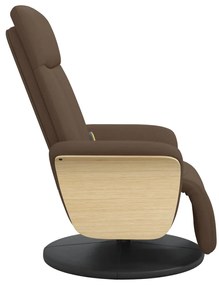 vidaXL Πολυθρόνα Μασάζ Ανακλινόμενη με Υποπόδιο Καφέ Υφασμάτινη