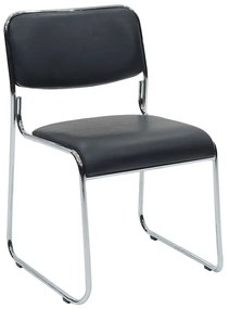 Καρέκλα επισκέπτη Asher pakoworld PU μαύρο - πόδι χρωμίου