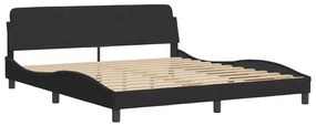 vidaXL Κρεβάτι με Στρώμα Μαύρο 180x200 εκ. Βελούδινο