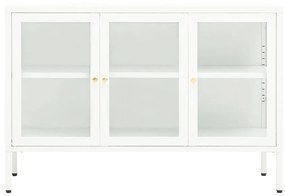 vidaXL Μπουφές Λευκός 105 x 35 x 70 εκ. από Ατσάλι και Γυαλί