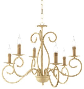 Φωτιστικό Οροφής Carrara/6L- Avorio SO Ivory Ondaluce Metal