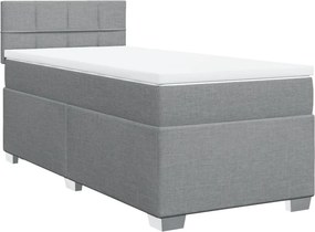 vidaXL Κρεβάτι Boxspring με Στρώμα Ανοιχτό Γκρι 80x200 εκ. Υφασμάτινο