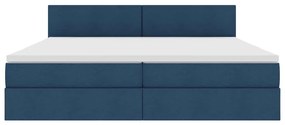 vidaXL LED Κρεβάτι αποθήκευσης με στρώμα Μπλε 200 x 200 cm Ύφασμα
