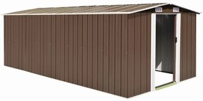 vidaXL Αποθήκη Κήπου Καφέ 257 x 489 x 181 εκ. από Μέταλλο