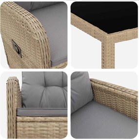 vidaXL Σετ Εξωτερικής Τραπέζης 7 pcs Μπέζ και Ανοιχτό Γκρι