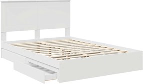 vidaXL Κρεβάτι Αποθήκης Λευκό 160 x 200 cm Επεξεργασμένο ξύλο
