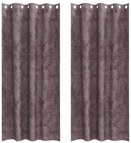 vidaXL Κουρτίνα με κουρτίνες 2 pcs Καφέ 245 x 140 εκ. Βελούδο